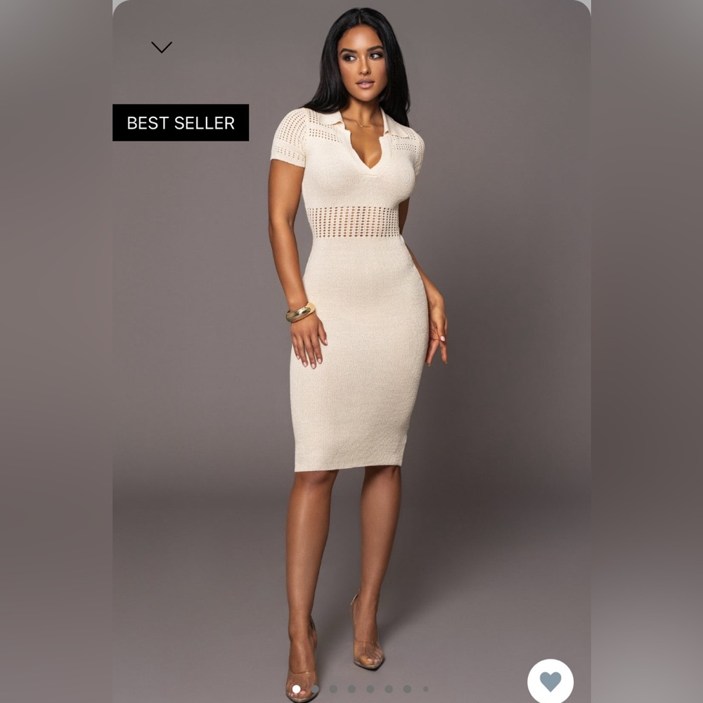 NWT JLUXLABEL Buttercream Venice collared midi dress